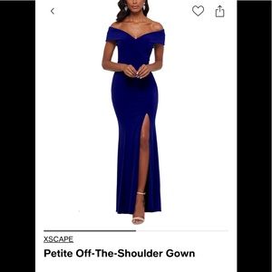 Blue off the shoulder dress